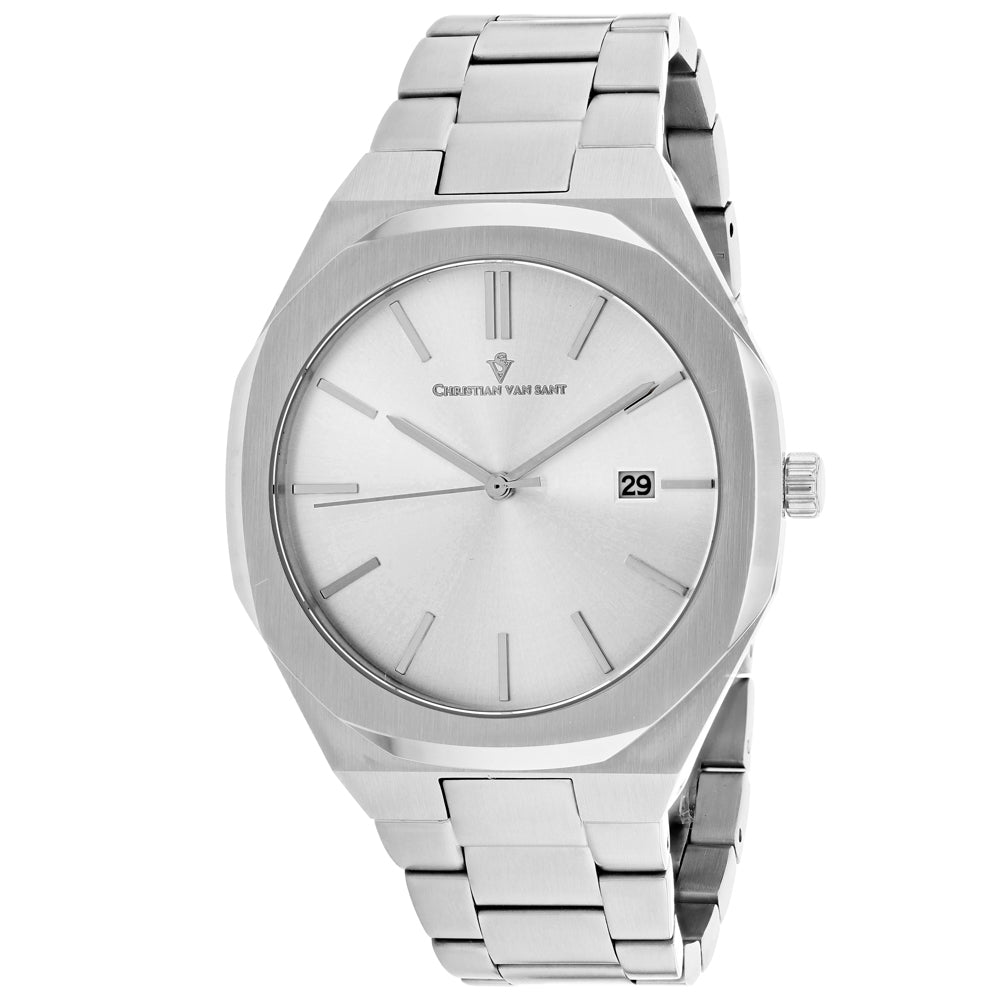Christian Van Sant Men's Octavius Slim Silver Dial Watch CV0521