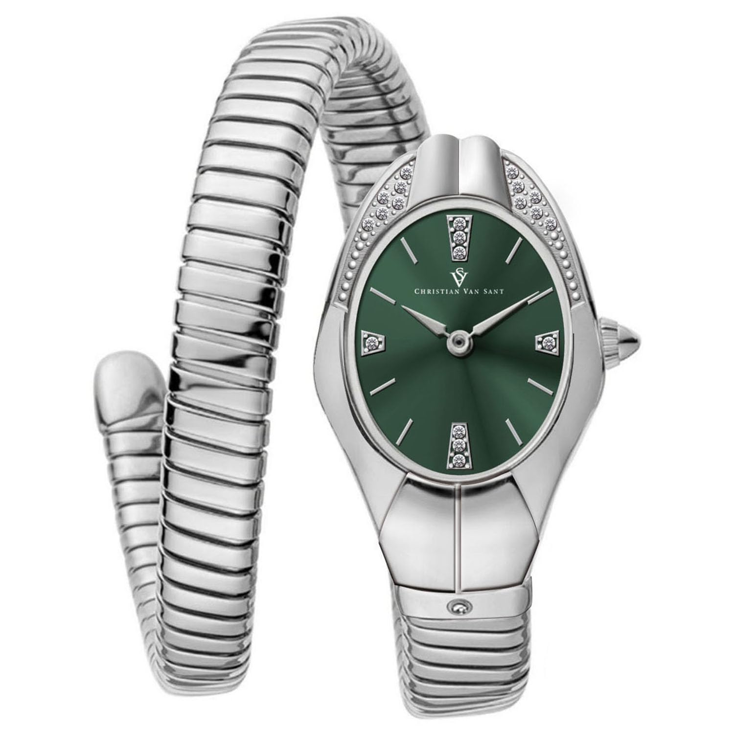 Christian Van Sant Women's Naga Green Dial Watch - CV0885