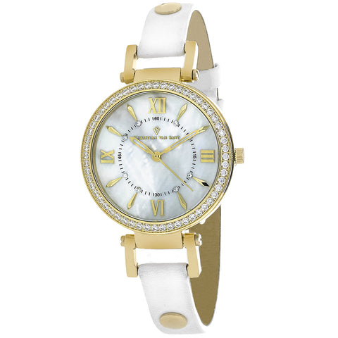 Christian Van Sant Women's Petite White MOP Dial Watch - CV8132