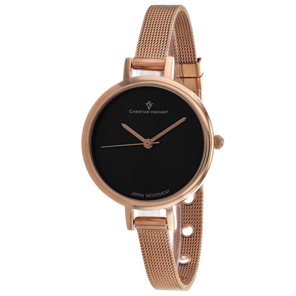 Christian Van Sant Women's Grace Black Dial Watch - CV0287