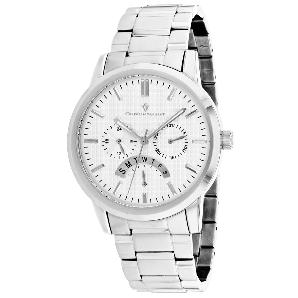 Image of Christian Van Sant Men's Alden Silver Dial Watch - CV0320