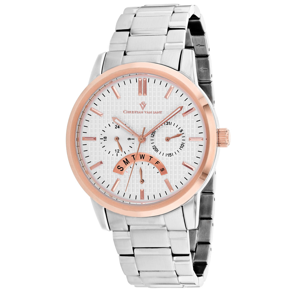 Christian Van Sant Men's Alden Silver Dial Watch - CV0322