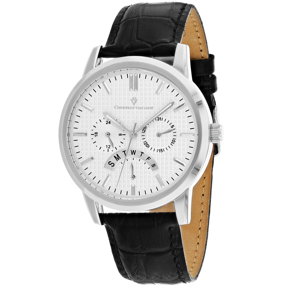 Image of Christian Van Sant Men's Alden Silver Dial Watch - CV0323