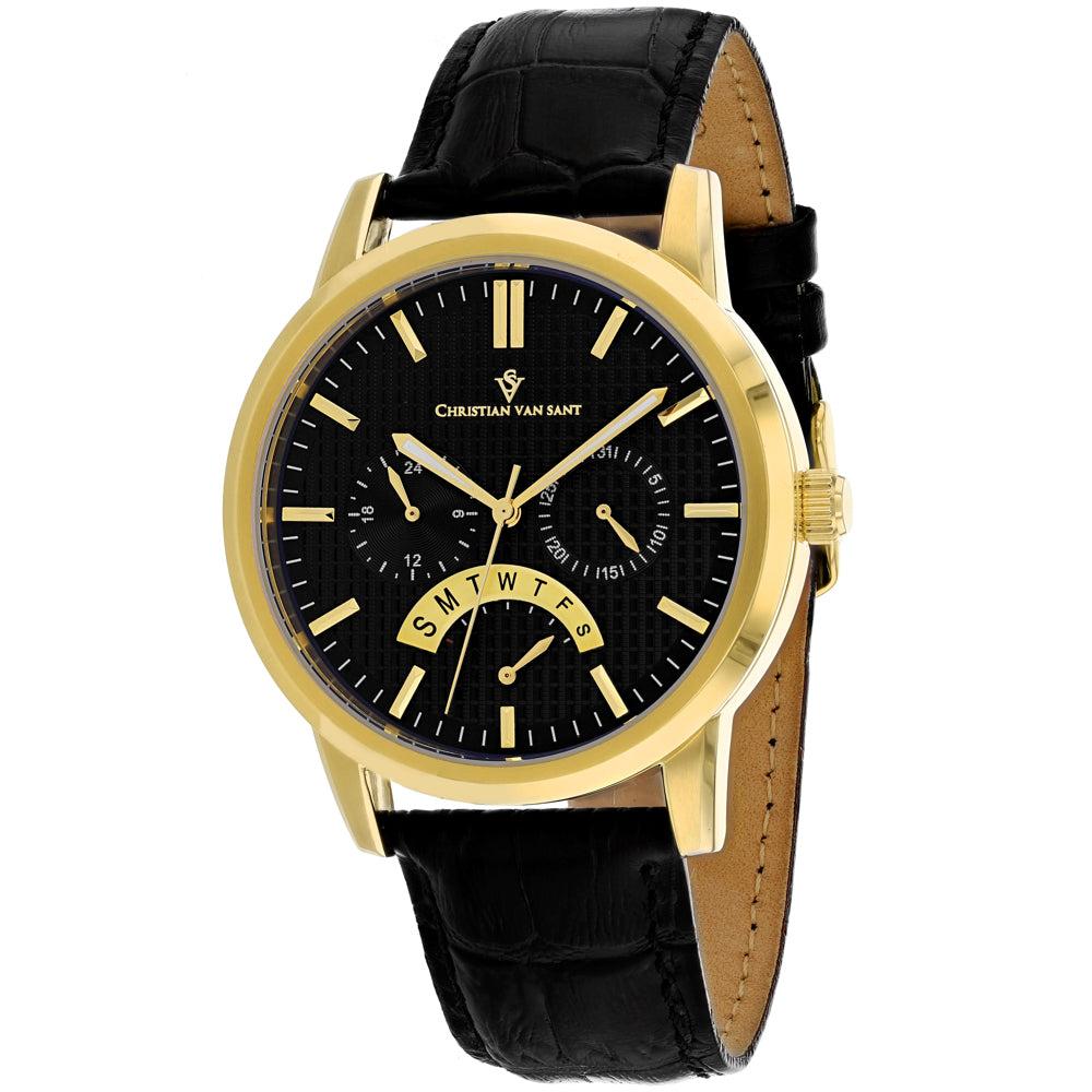 Image of Christian Van Sant Men's Alden Black Dial Watch - CV0325