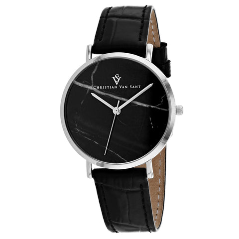 Christian Van Sant Women's Lotus Black Dial Watch - CV0421BK