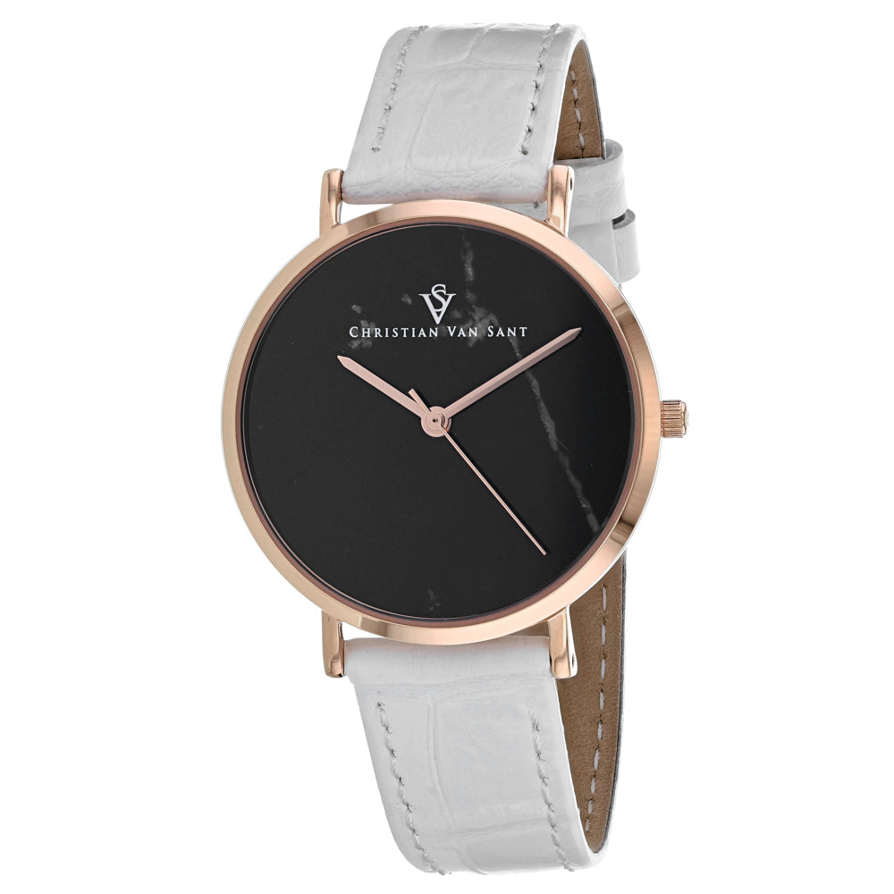 Christian Van Sant Women's Lotus Black Dial Watch - CV0423
