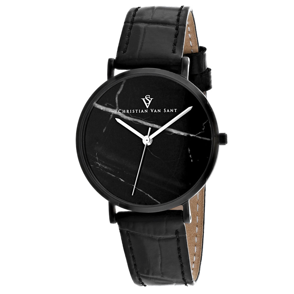 Christian Van Sant Women's Lotus Black Dial Watch - CV0424
