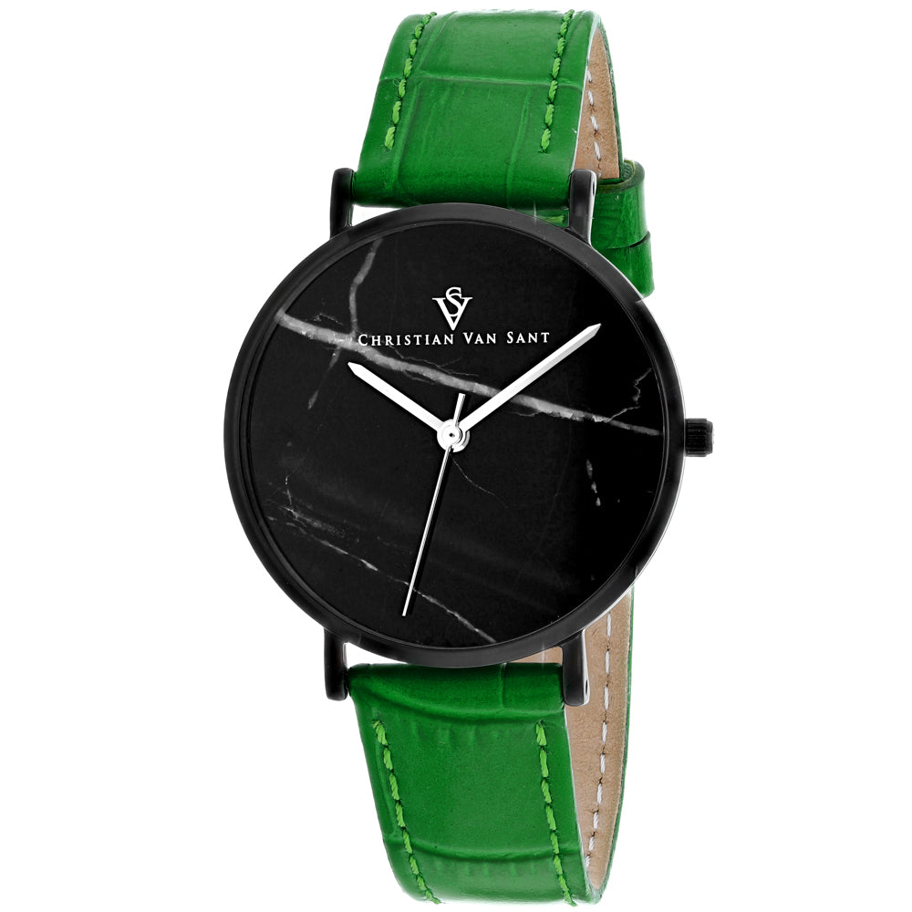 Christian Van Sant Women's Lotus Black Dial Watch - CV0424GR