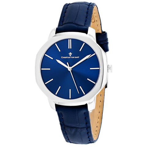 Christian Van Sant Women's Octave Slim Blue Dial Watch - CV0502