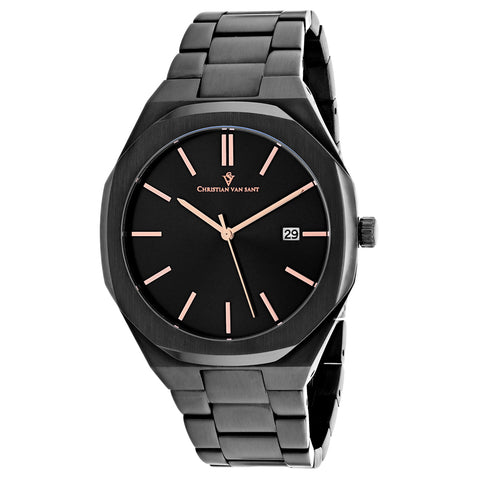 Christian Van Sant Men's Octavius Slim Black Dial Watch - CV0525