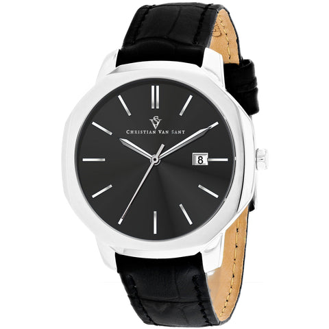 Christian Van Sant Men's Octavius Slim Black Dial Watch - CV0530
