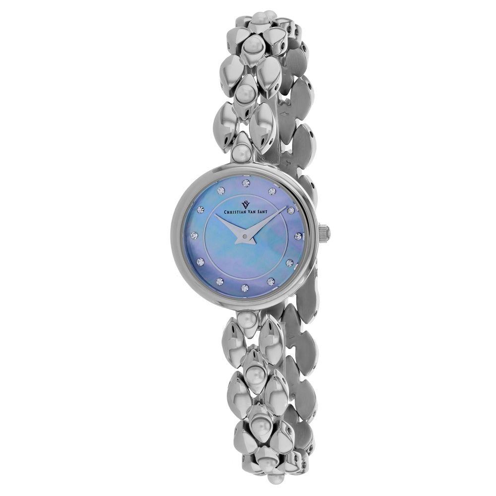 Christian Van Sant Women's Perla Blue mother of pearl Dial Watch - CV0611