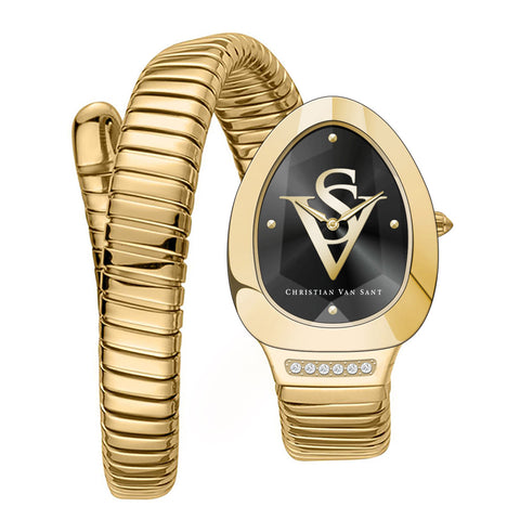 Christian Van Sant Women's Naga Black Dial Watch - CV0870