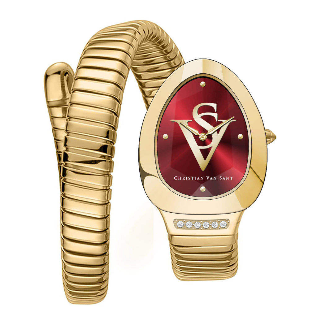 Christian Van Sant Women's Naga Red Dial Watch - CV0873