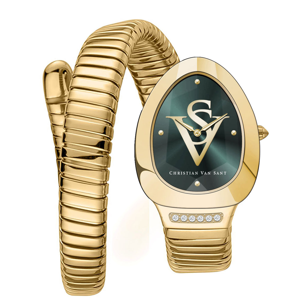 Christian Van Sant Women's Naga Green Dial Watch - CV0875