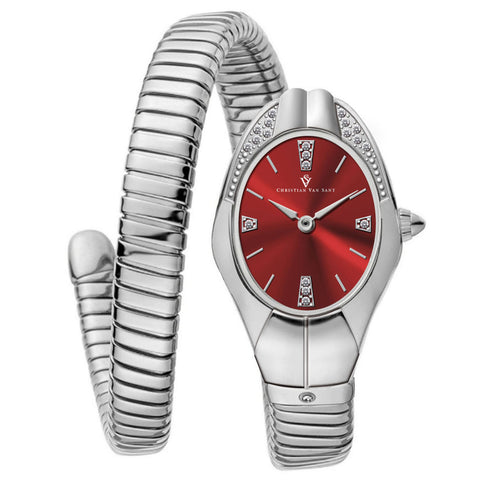 Christian Van Sant Women's Naga Red Dial Watch - CV0883