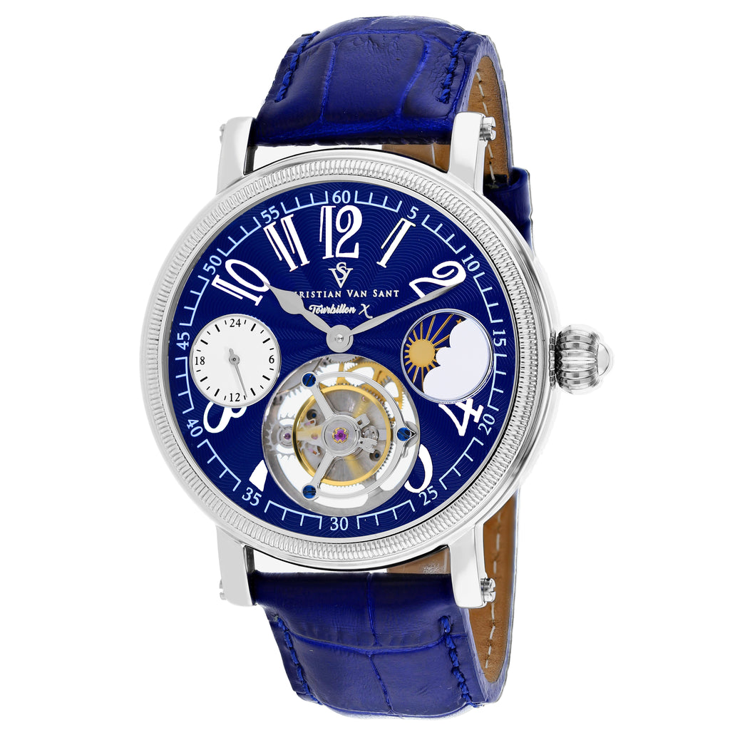 Christian Van Sant Men's Tourbillon X Limited Edition Blue Dial Watch - CV0996
