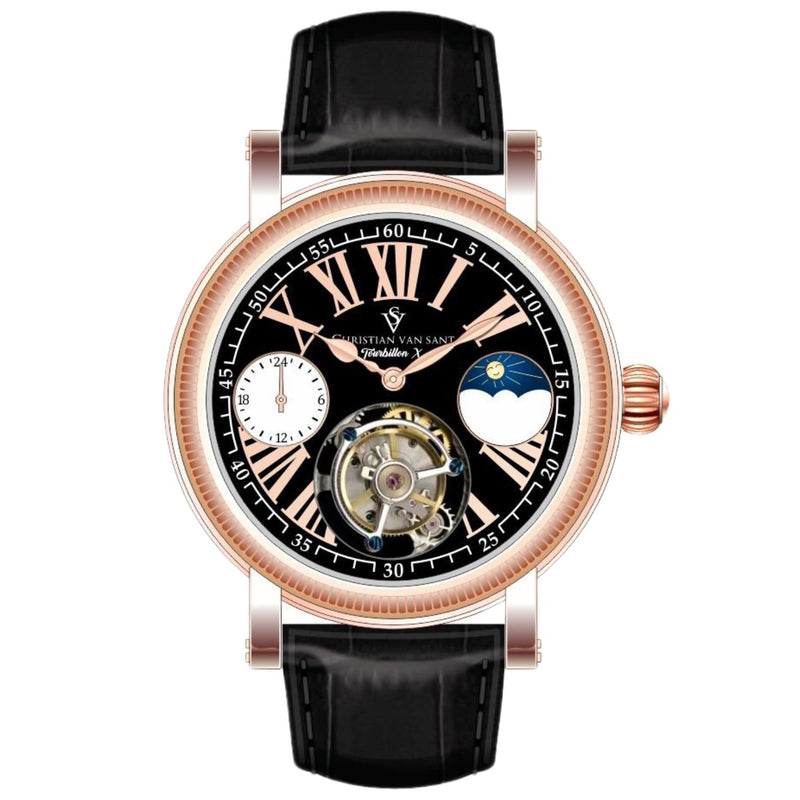 Christian Van Sant Men's Tourbillon X Limited Edition Black Dial Watch - CV1000
