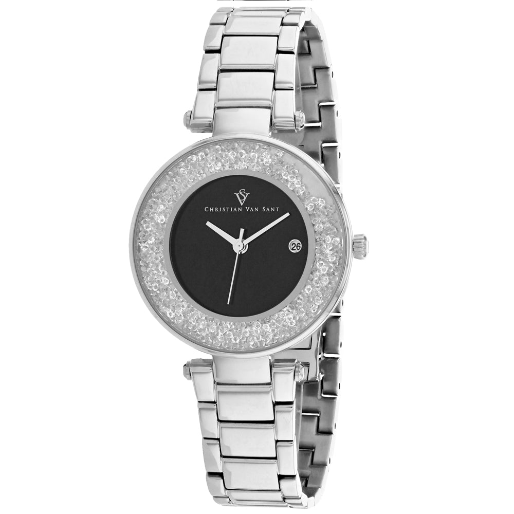Christian Van Sant Women's Dazzle Black Dial Watch - CV1211