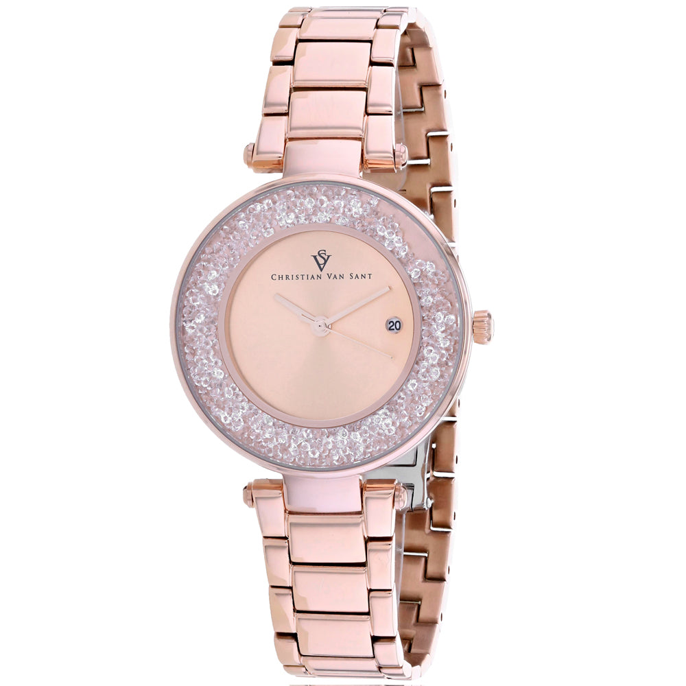 Christian Van Sant Women's Dazzle Rose gold Dial Watch - CV1214