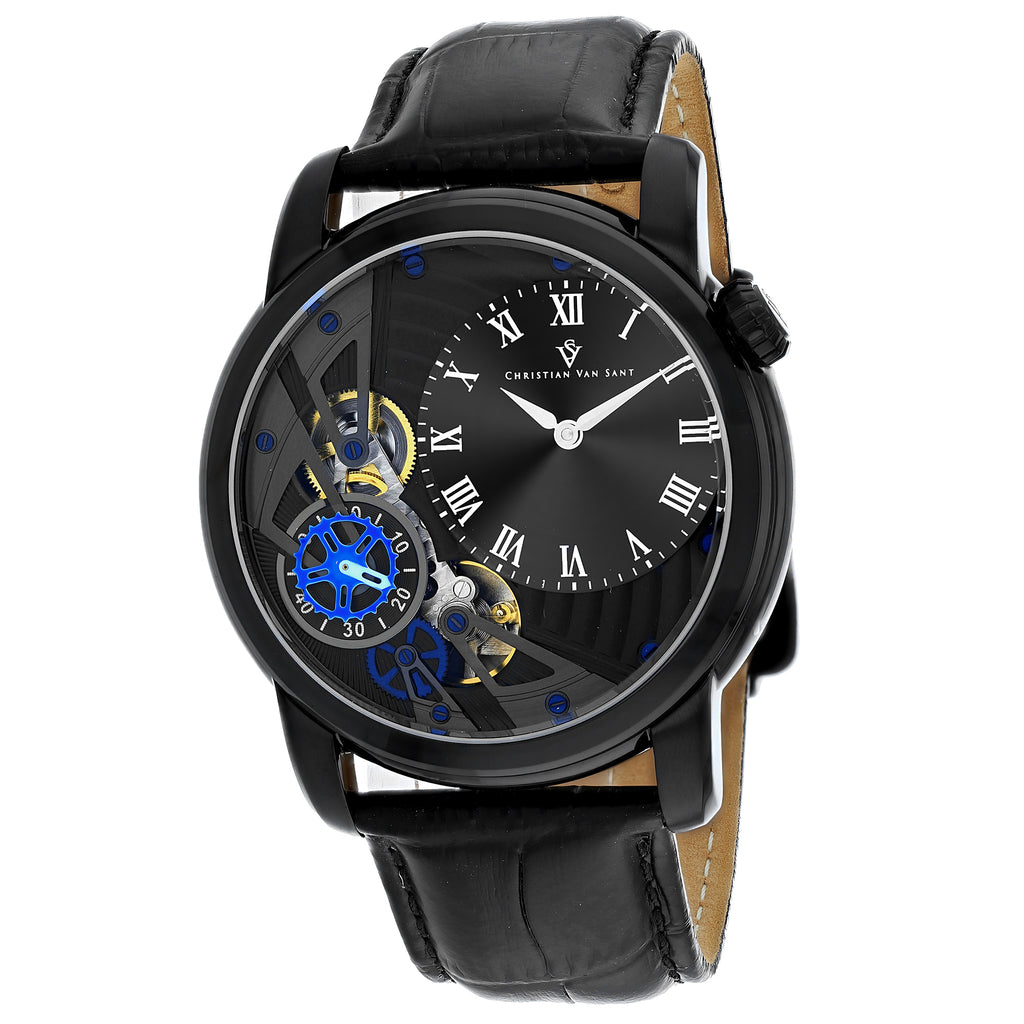 Christian Van Sant Men's Sprocket Auto-Quartz Black Dial Watch - CV1550