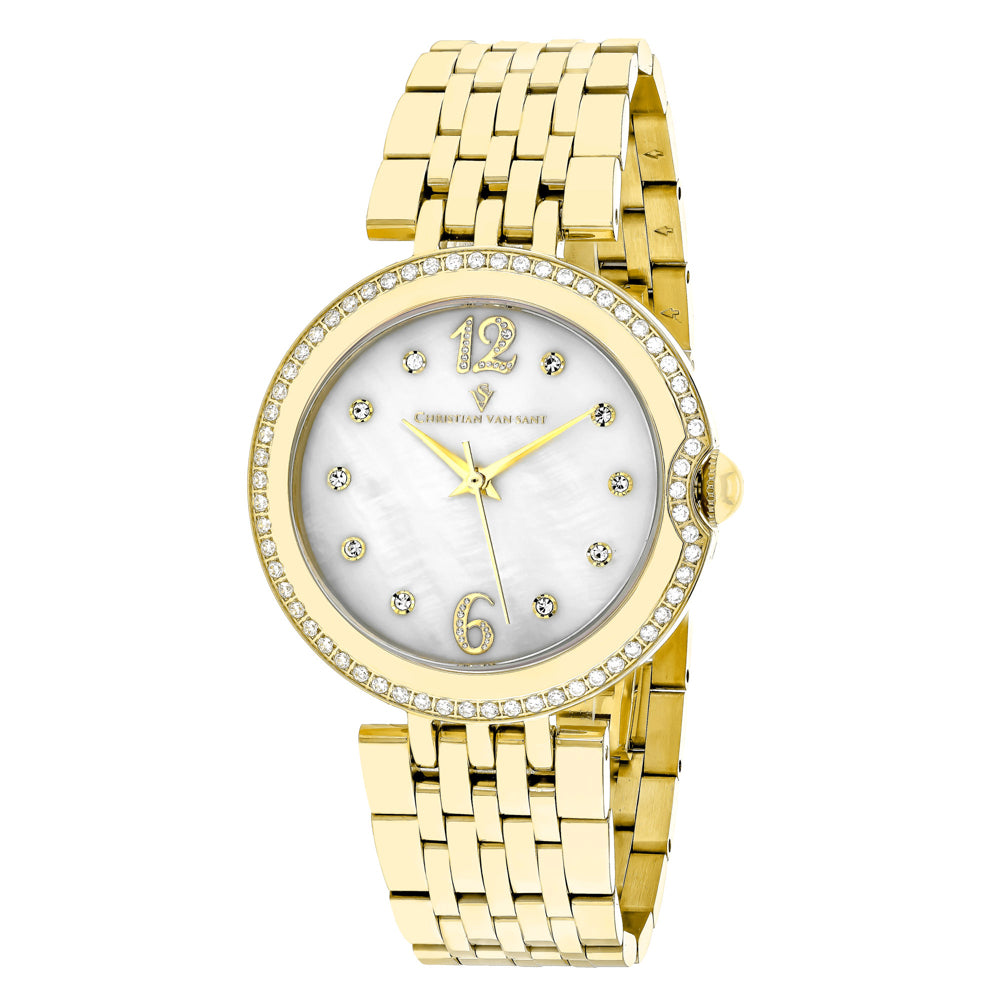 Christian Van Sant Women's Jasmine White MOP Dial Watch - CV1615