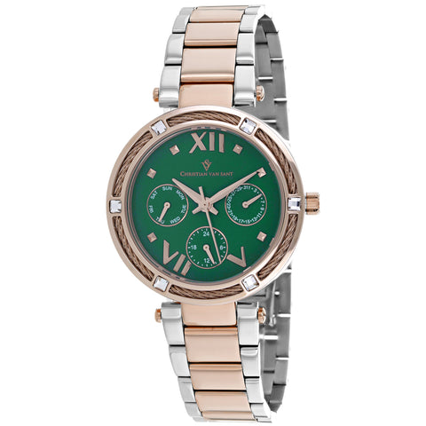 Christian Van Sant Women's Sienna Green Dial Watch - CV1825