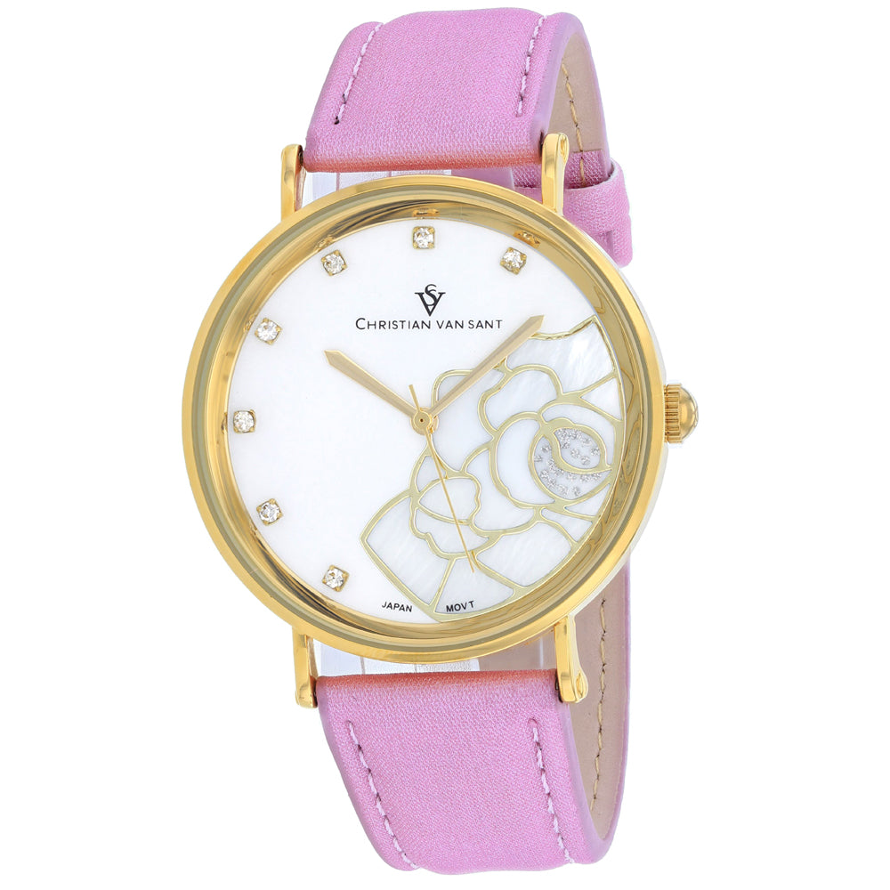 Christian Van Sant Women's Blossom Pink Dial Watch