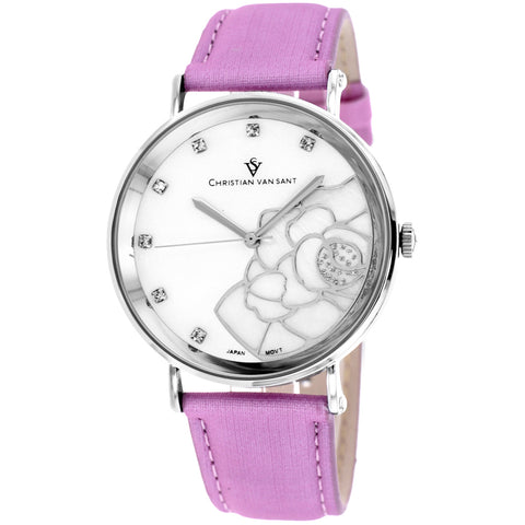 Christian Van Sant Women's Fleur White MOP Dial Watch - CV2213