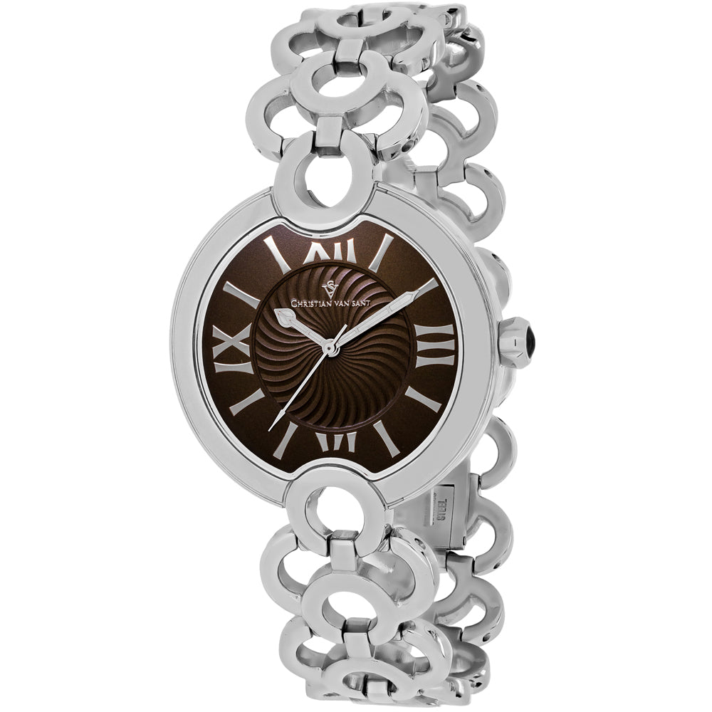 Christian Van Sant Women's Twirl Brown Dial Watch - CV2813