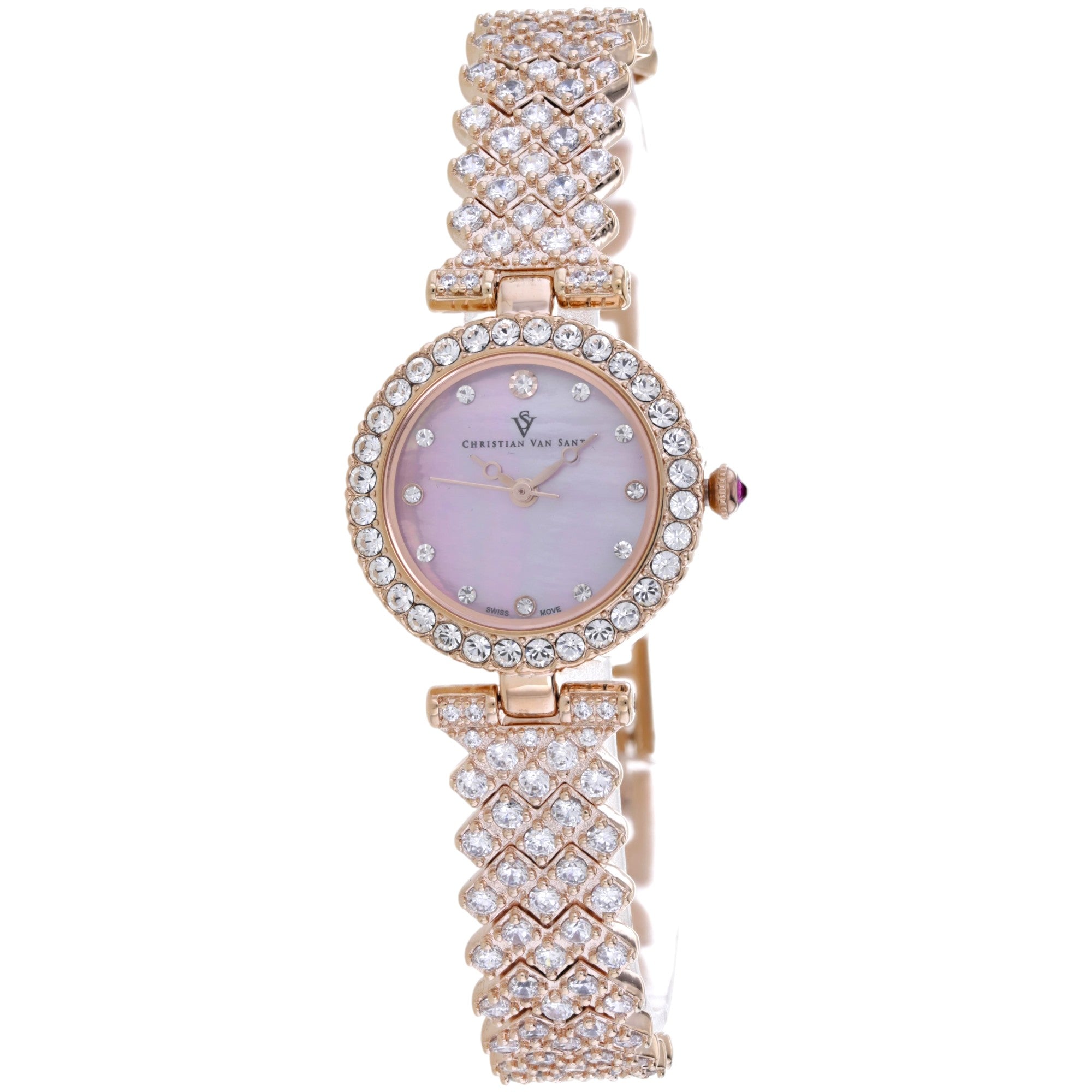 Christian Van Sant Women's Romana Pink Dial Watch - CV2954