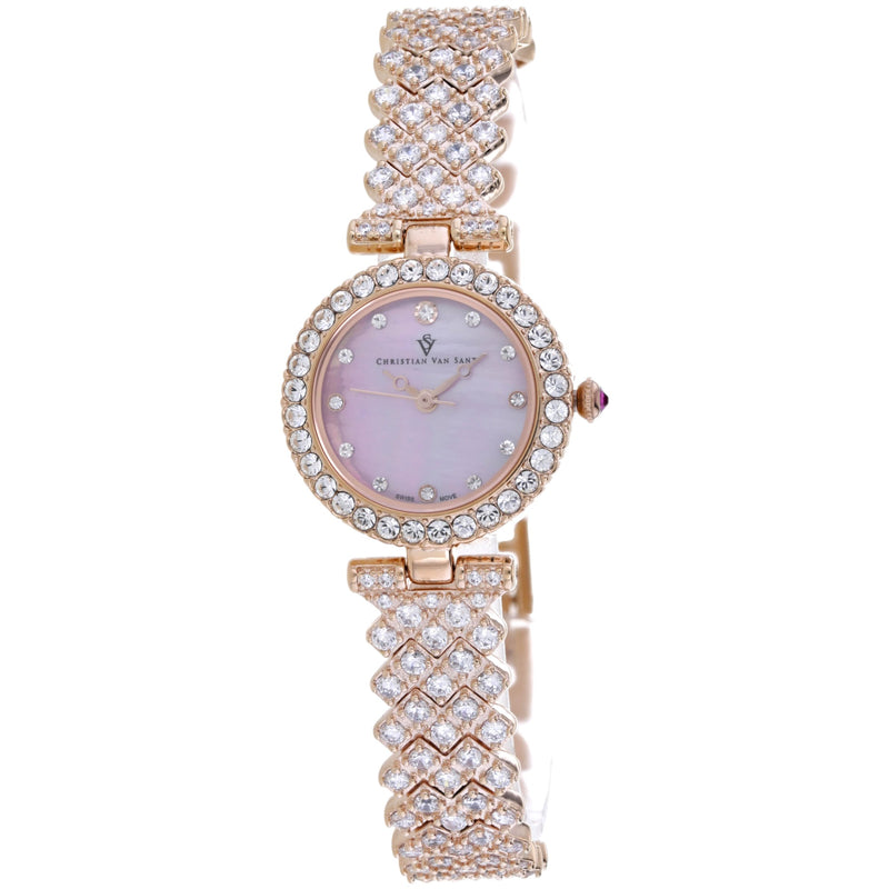 Christian Van Sant Women's Romana Pink Dial Watch - CV2954