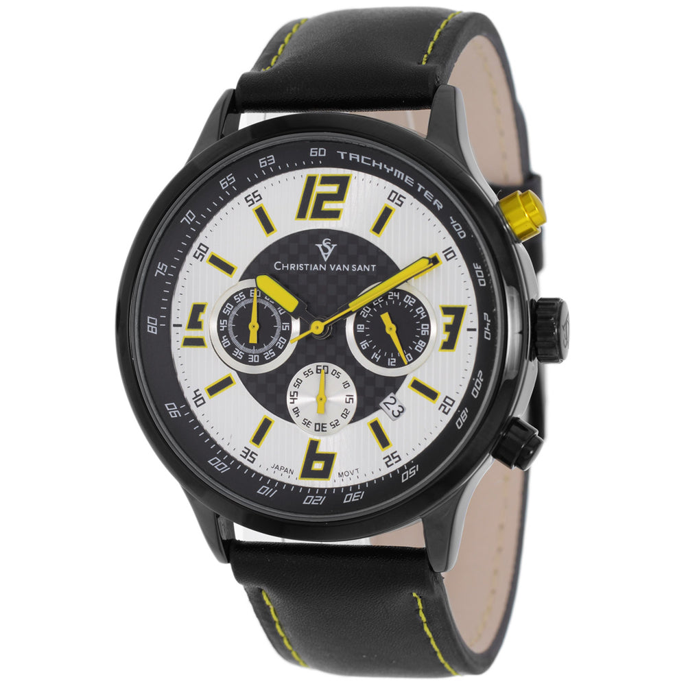 Christian Van Sant Men's Speedway Silver/Yellow Dial Watch - CV3120
