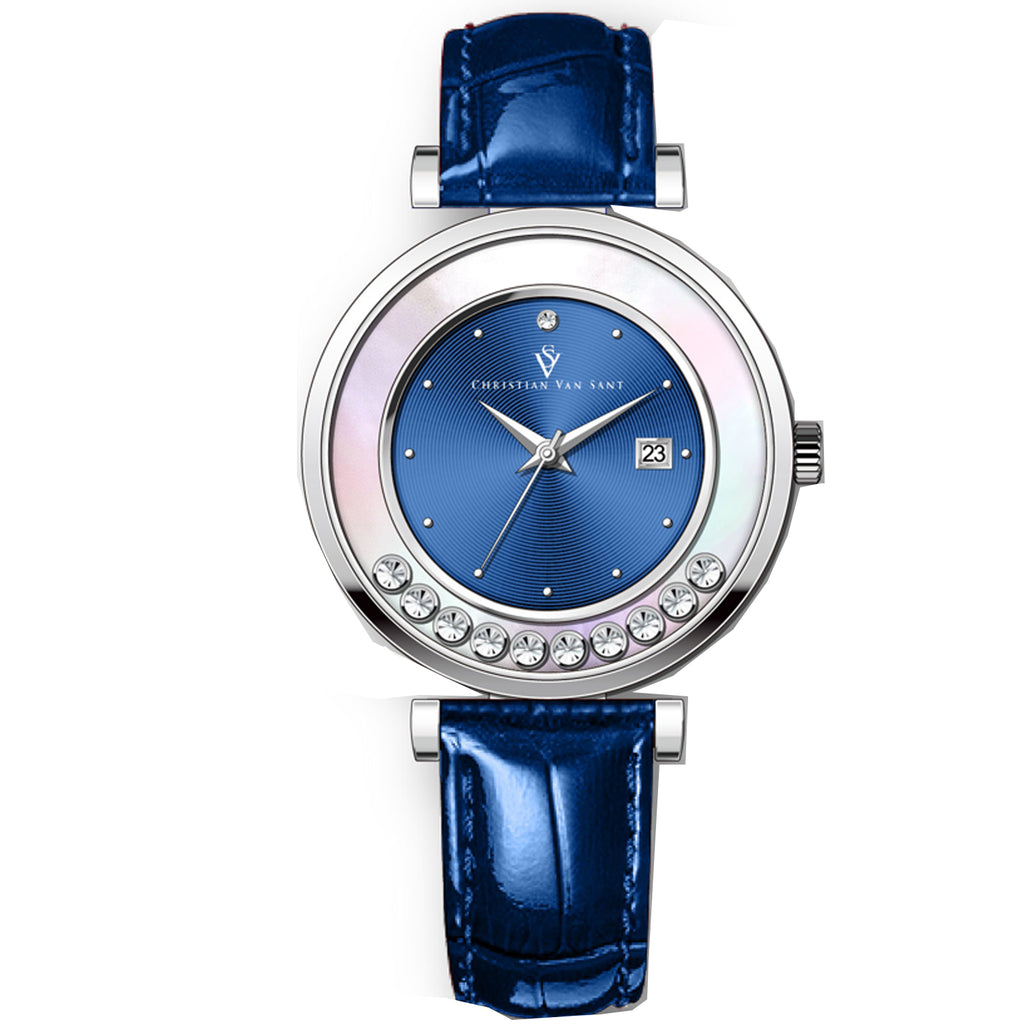 Christian Van Sant Women's Bria Blue Dial Watch - CV3812