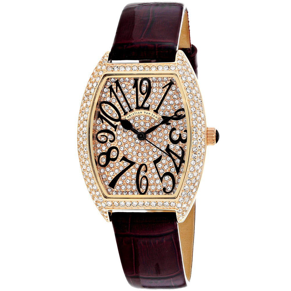 Image of Christian Van Sant Women's Elegant Rose gold Dial Watch - CV4822