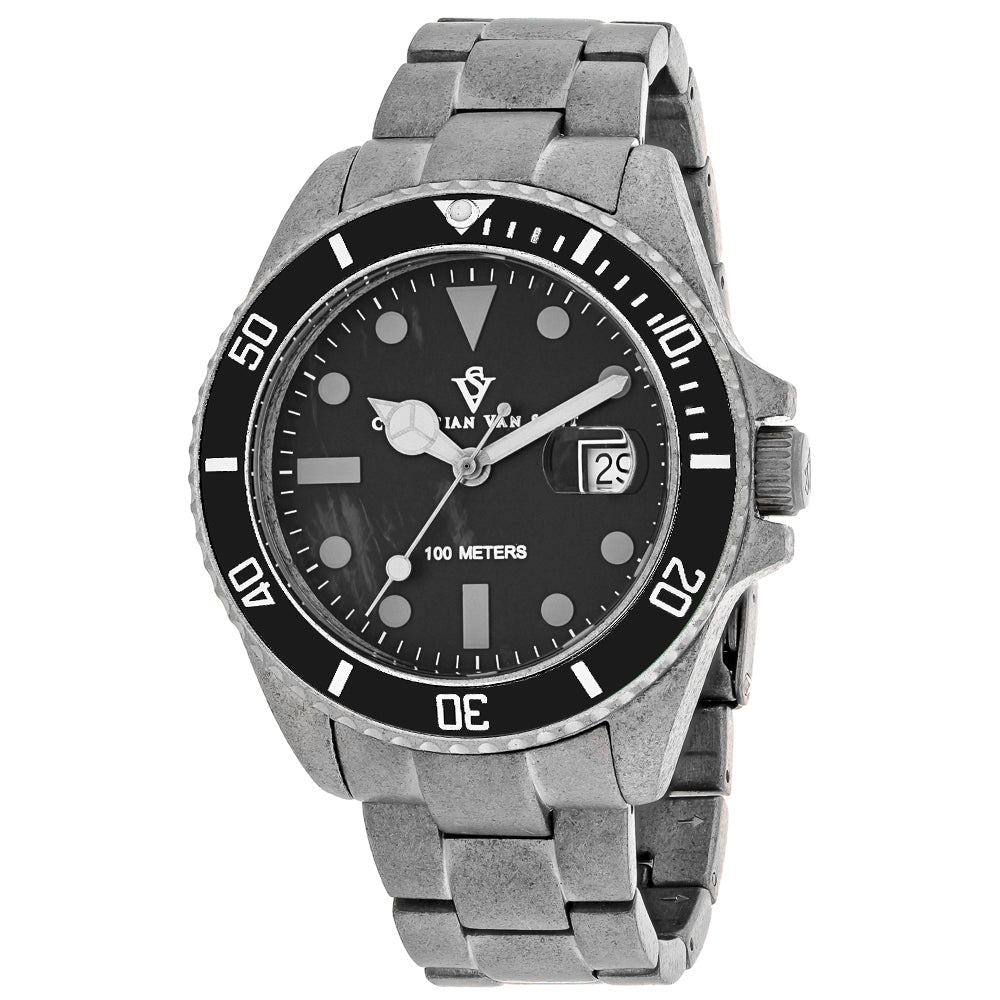 Christian Van Sant Men's Montego Vintage Black Dial Watch - CV5100B