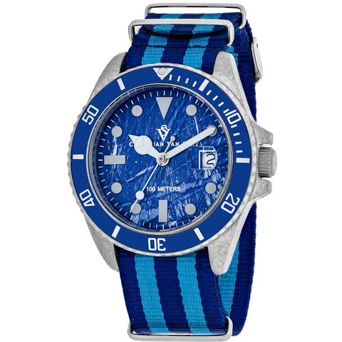 Christian Van Sant Men's Montego Vintage Blue Dial Watch - CV5103NBLB