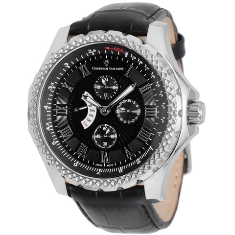 Christian Van Sant Men's Retrograde Black Dial Watch - CV5111