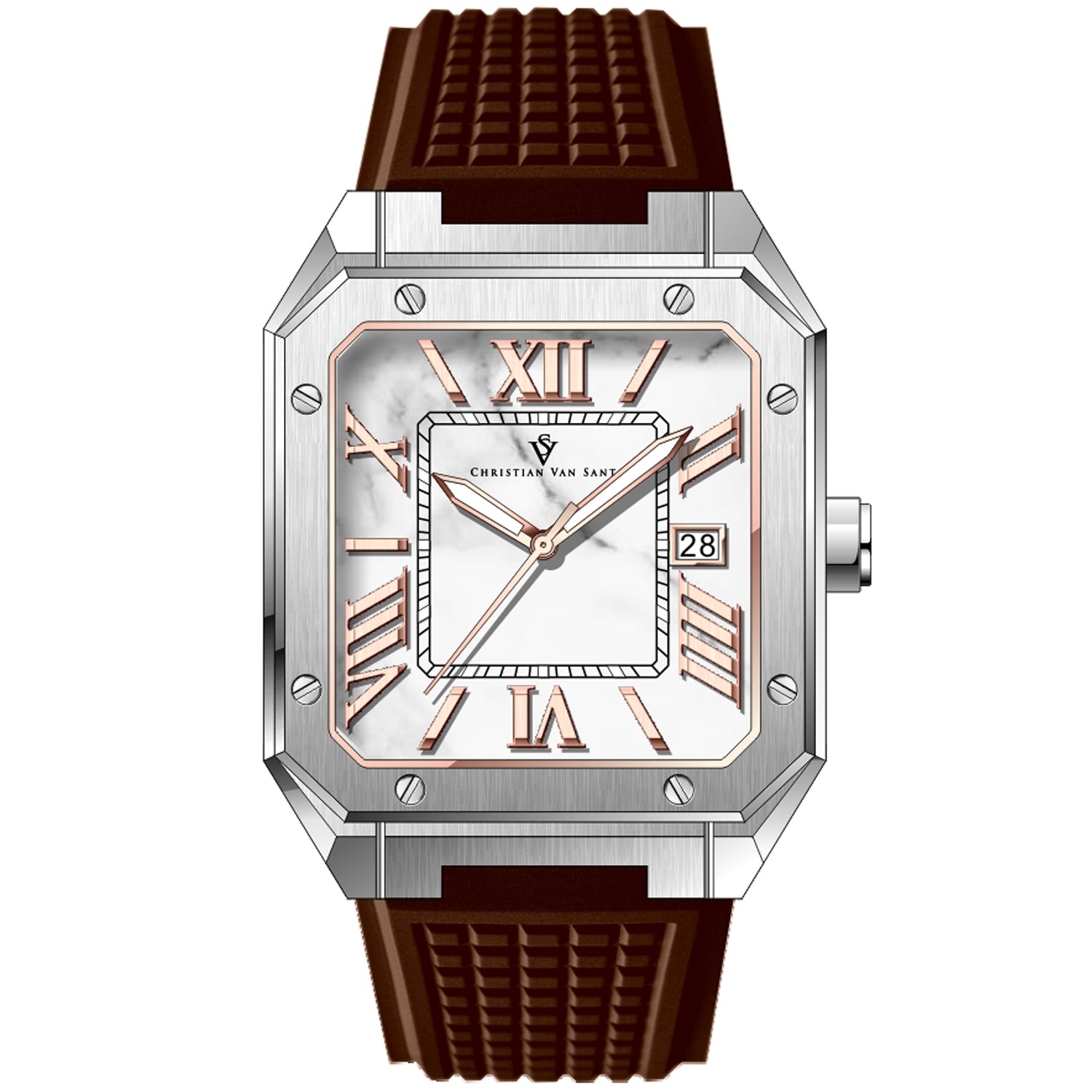 Christian Van Sant Men's Mosaic White Dial Watch - CV6184