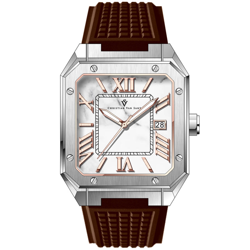 Christian Van Sant Men's Mosaic White Dial Watch - CV6184