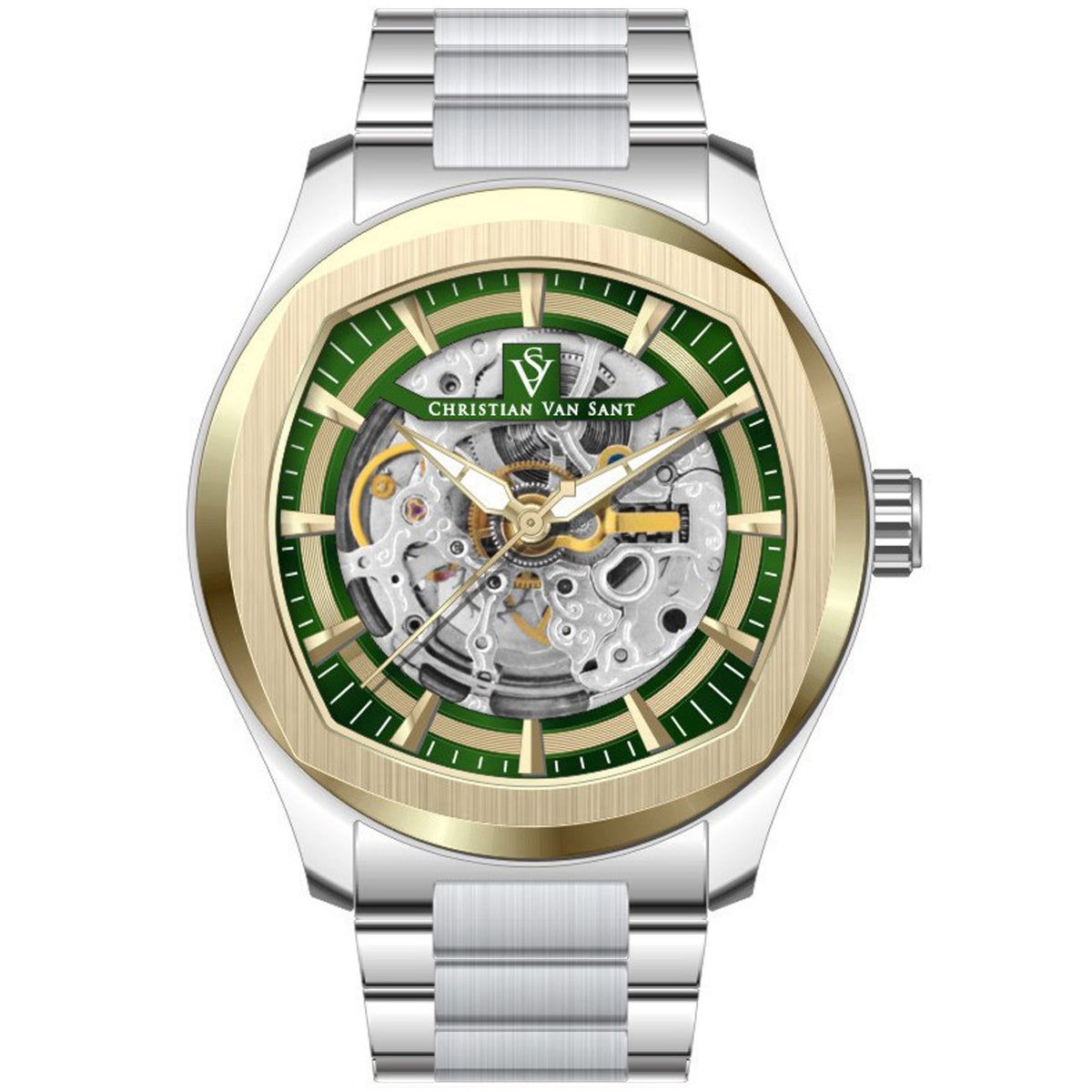 Christian Van Sant Men's Romeo Green Dial Watch - CV9508