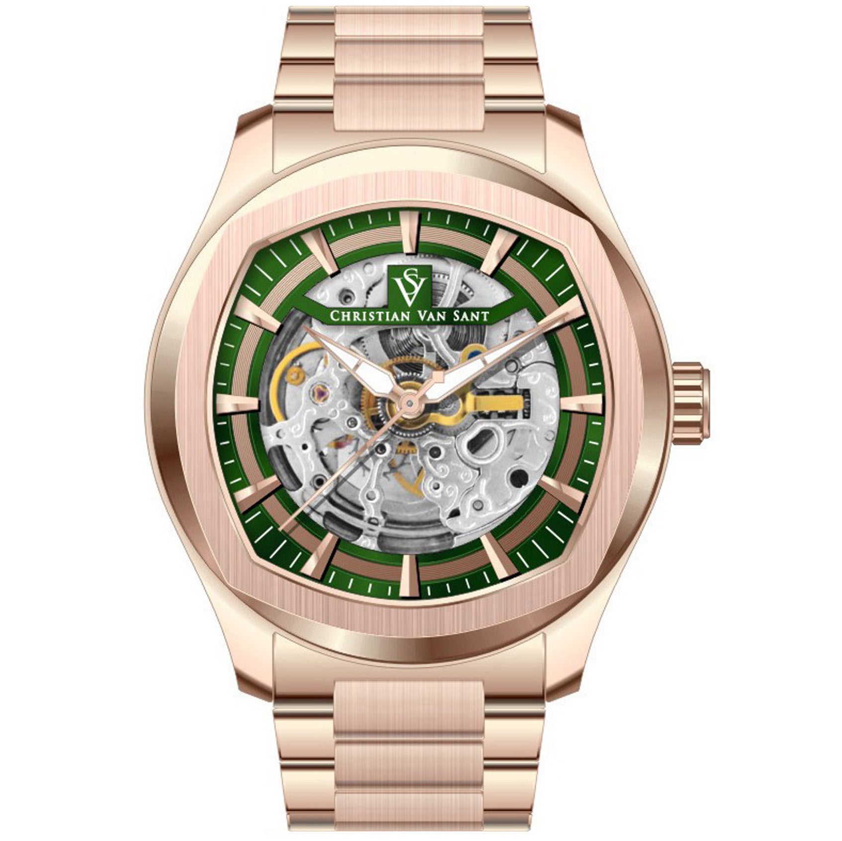 Christian Van Sant Men's Romeo Green Dial Watch - CV9510
