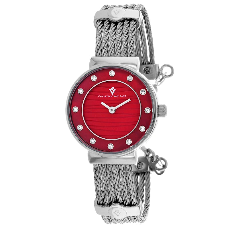 Christian Van Sant Women's Cavo Red Dial Watch - CV1294