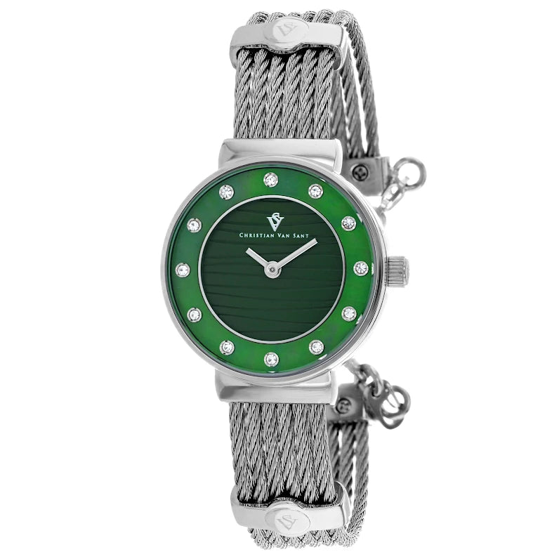 Christian Van Sant Women's Cavo Green Dial Watch - CV1293